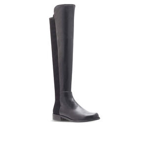 Stuart Weitzman 5050 Over The Knee Boot Black Leather Stretch Elastic Ta…
